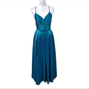 Nina Ferre Formal Teal Bridesmaid Evening Prom Gown Maxi Size 11 Party